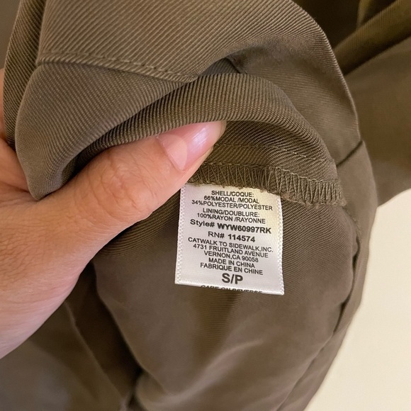 Anthropologie Skirt Women's S Ro and De Olive Green Asymmetrical Wrap Pencil - Picture 7 of 8